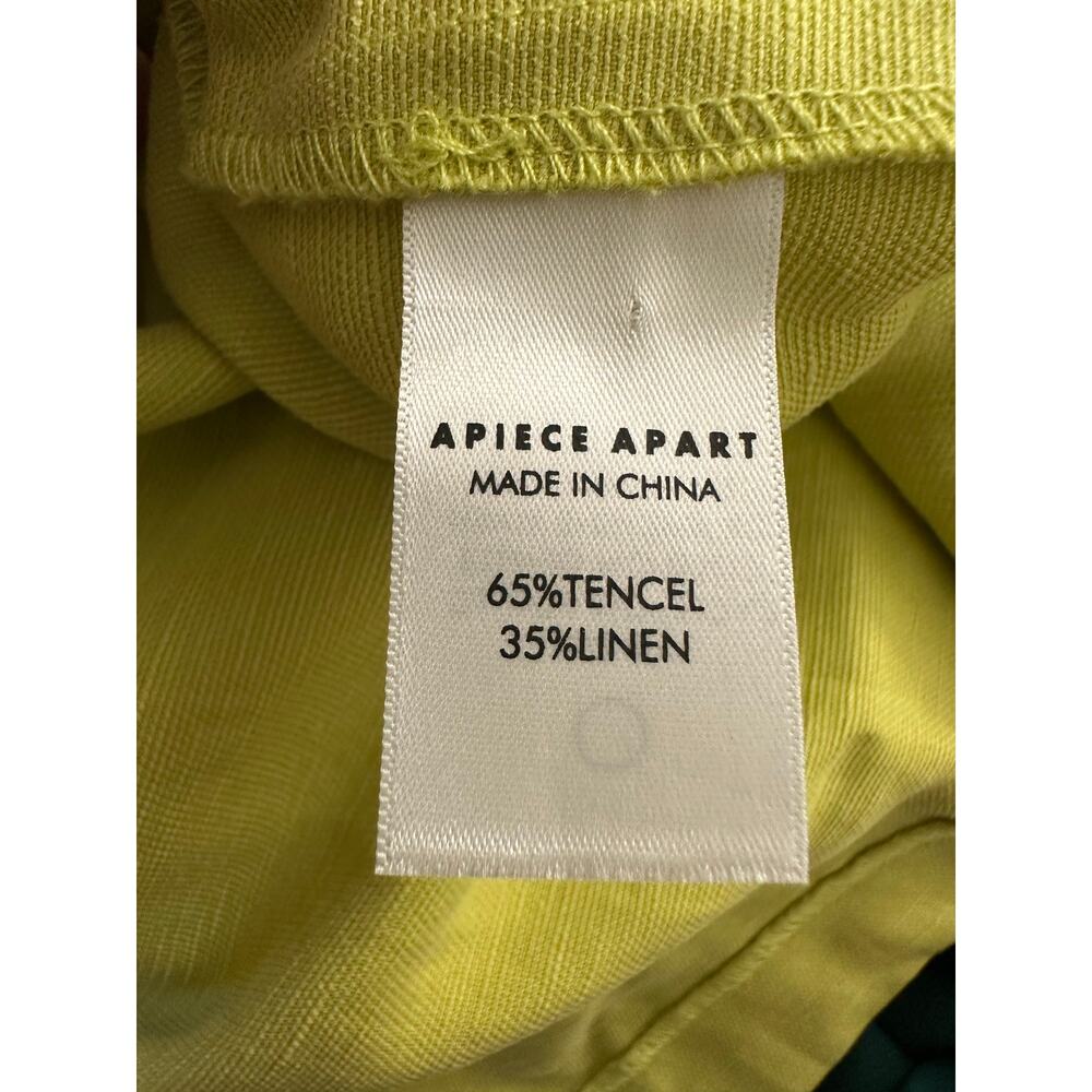 APIECE APART Mini Dress One Shoulder Ruffle Yellow Linen Blend - Picture 7 of 7